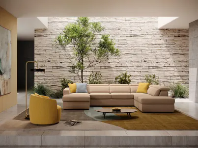 Divano relax angolare con penisola Fusion M di Sofup divani by Colombini