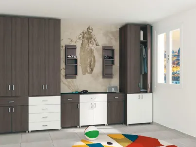 Mobile contenitore Serie Multiplex con ante e cassetti pannelli nobilitato di Maxscarpiere