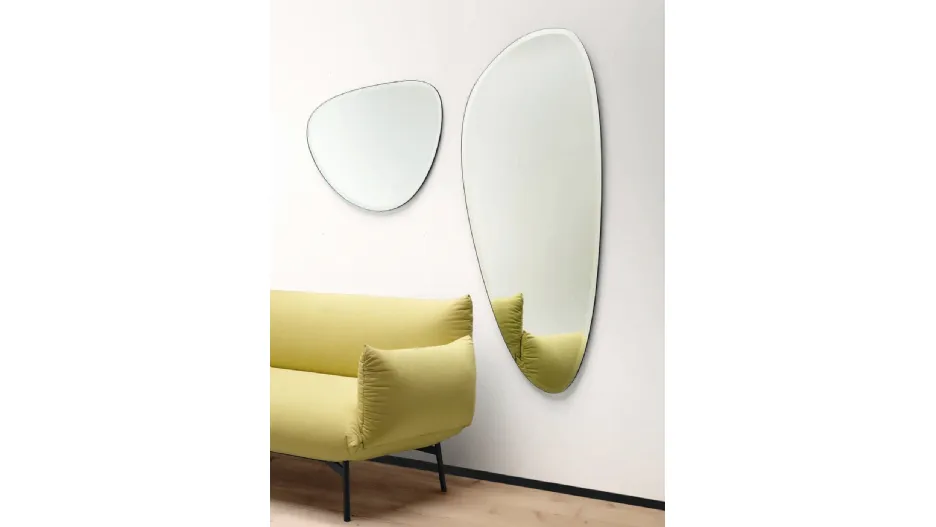 Specchio da parete con bordo bisellato Spot S-L di Midj