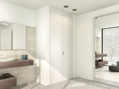 Porta per interni Aria Minimal 42 a specchio con telaio in alluminio di Zemma