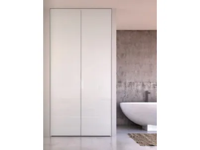 Porta per interni a soffietto in vetro satinato laccato bianco Aria Uni 26 Must di Zemma