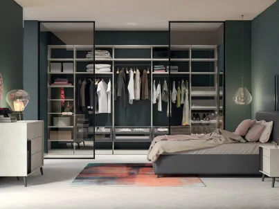 Cabina Armadio Golf M206 in melaminico con ante scorrevoli in vetro di Colombini Casa