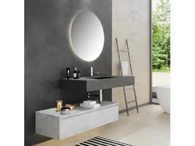 Mobile da Bagno sospeso in melaminico e HPL Woodal Top Compo 02 di Maxbagni