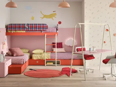 Cameretta con letto a castello Kids space 10 di Nidi