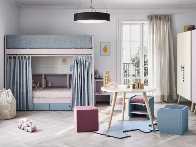 Cameretta con letti a castello Kids space 14 in melaminico di Nidi