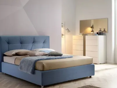 Letto in velluto con testiera imbottita e trapuntata SC220 di Moretti Compact