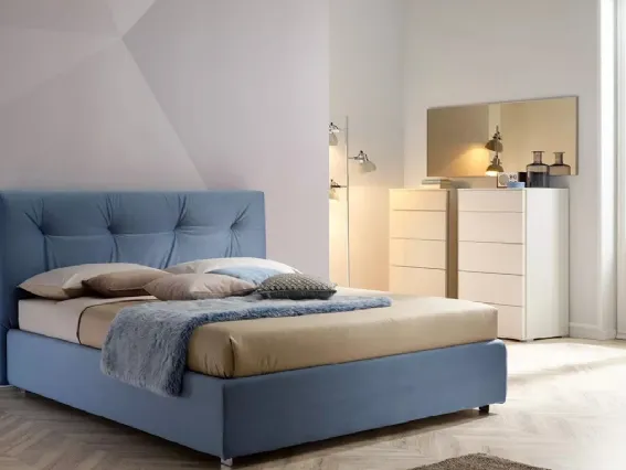 Letto imbottito in tessuto con testiera trapuntata SC220 di Moretti Compact