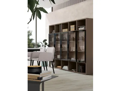 Libreria in melaminico con ante in vetro Golf Infinity L08B di Colombini Casa