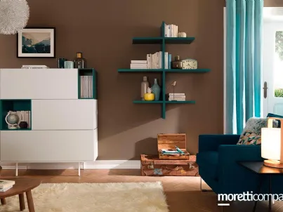 Libreria moderna in laccato opaco LV202 di Moretti Compact