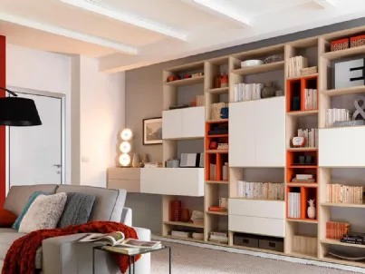Libreria in melaminico larice e frassino LV117 di Moretti Compact