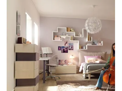 Libreria sospesa in laccato bianco YC306 Moretti Compact
