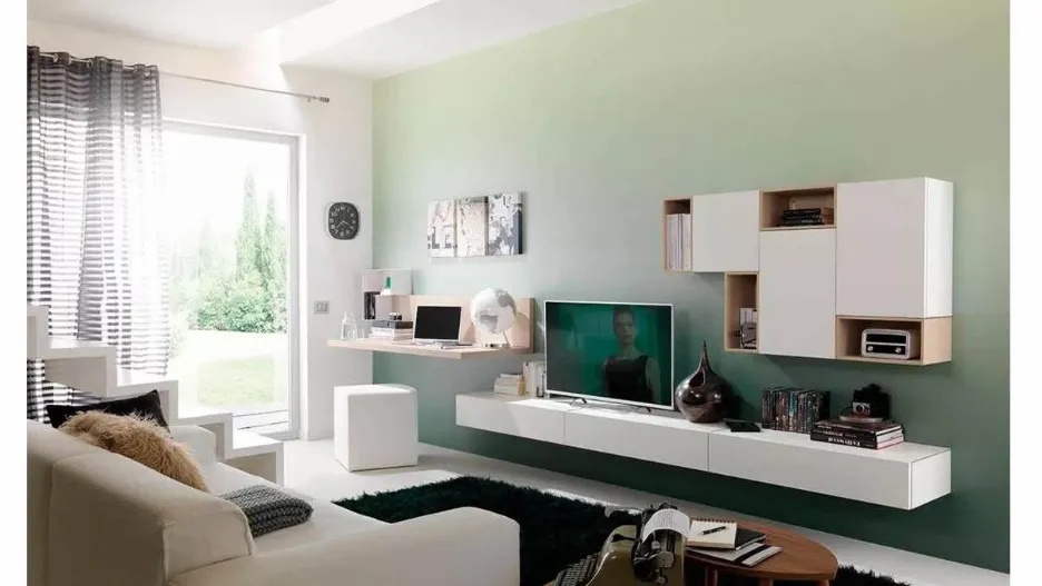 Parete attrezzata moderna sospesa LV116 di Moretti Compact
