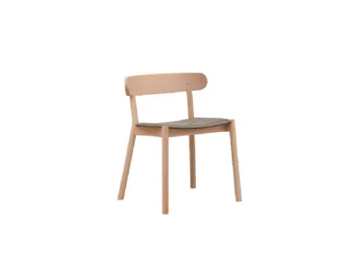 Sedia Montera in legno con seduta in cuoio di Midj