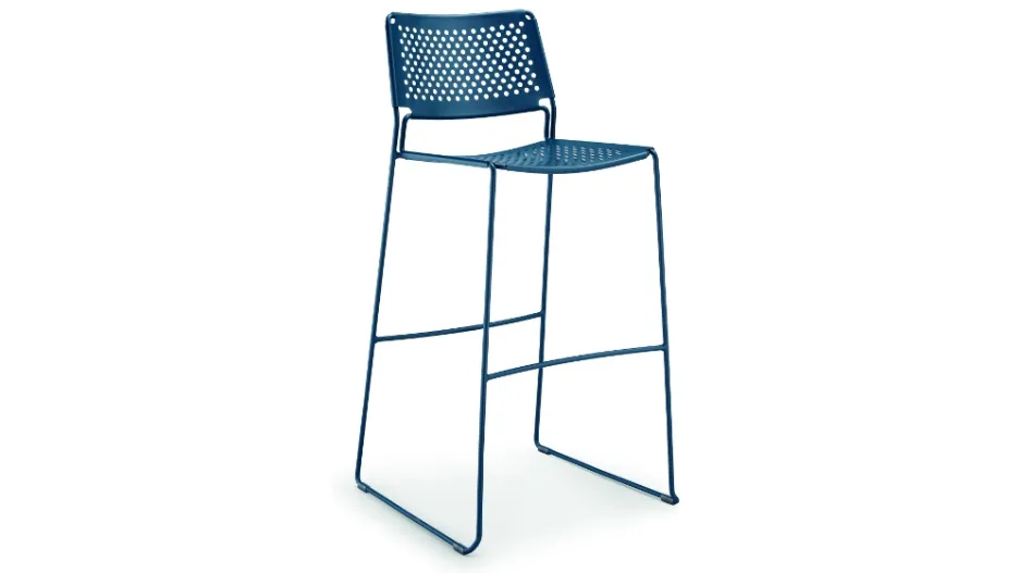 Sgabello in acciaio per uso interno ed esterno Slim M di Midj