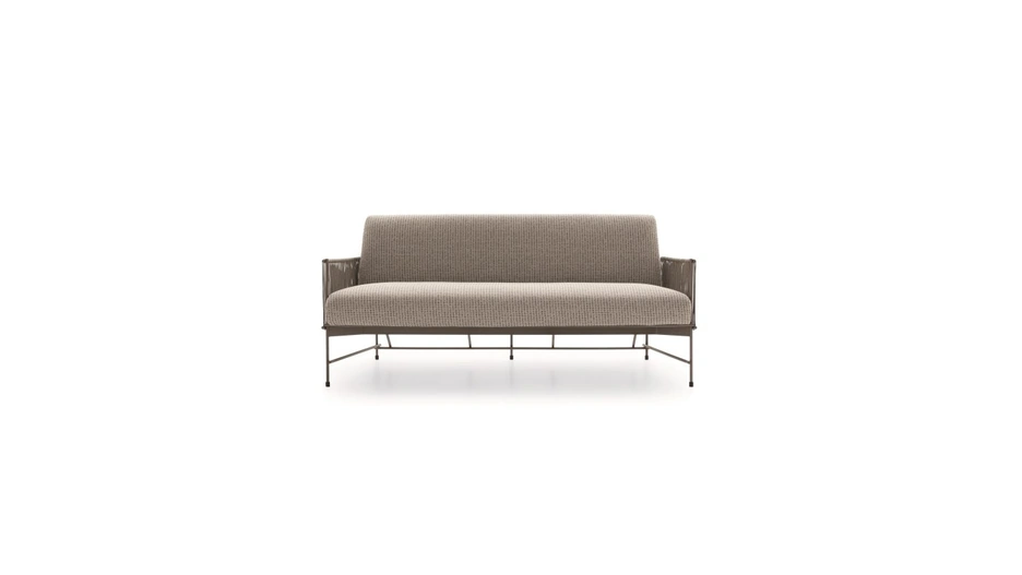 Divano Kyo in tessuto imbottito con struttura in corda intrecciata di Ditre Italia