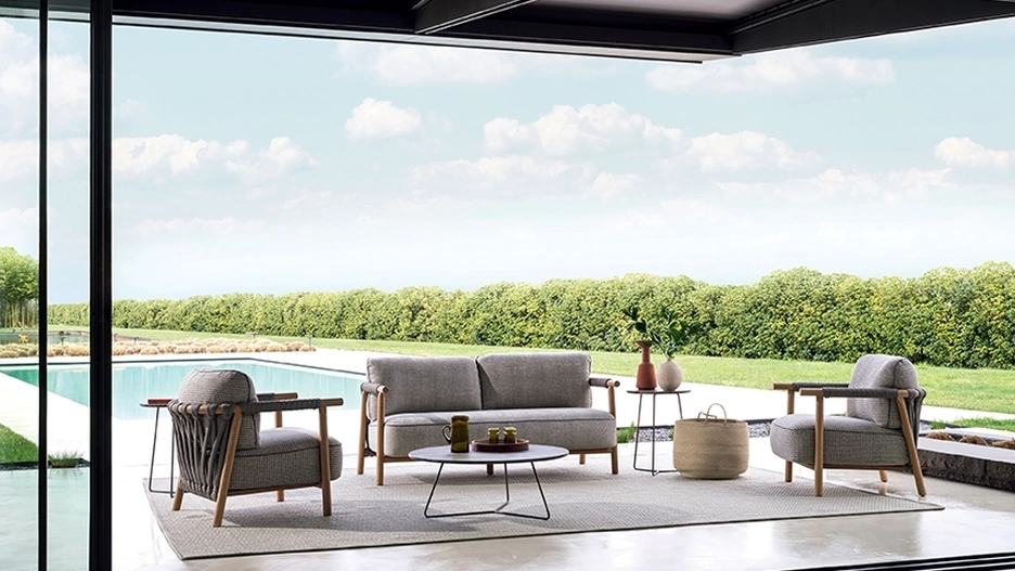 Divano Nathy in tessuto e legno di Ditre Italia